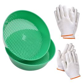 ChenQuanSarl-Tamis De Jardin,2 Pièce Tamis Jardinage Avec 2 Paires De