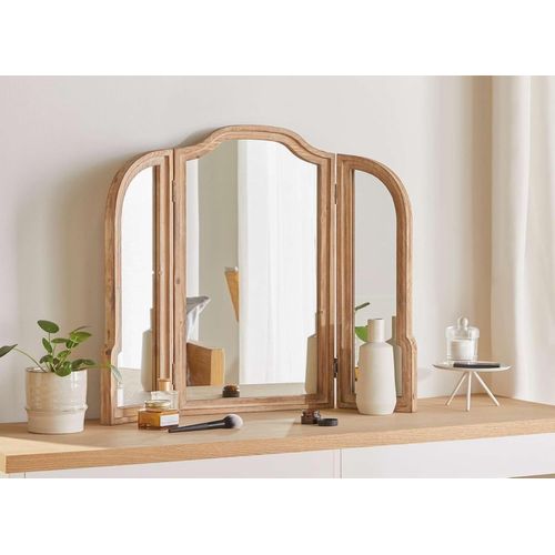 anwxai-Miroir Nostalgique Avec Cadre En Bois,Parties Latérales Pliables,Miroir Pliant Au Design Antique,Miroir Mural,Miroir De Coiffure,Miroir De Coiffure,Miroir De Coiffure,Miroir De