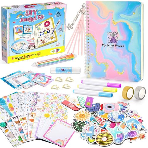 Anwxai-Jouet Cadeau Fille 4 5 6 7 8 9 10 11 Ans,Scrapbooking Carnet Secret Papeterie Bricolage Activites Manuelles Pour Enfants