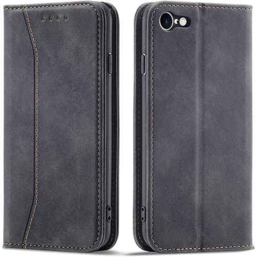 Anwxai-Coque Pour Iphone Se 2020/Iphone 8/Iphone 7(4,7 Pouces),Pu Cuir Portefeuille Housse Flip Pochette Étui À Rabat Case Avec Antichoc Tpu Housse[Emplacements Cartes][Fonction Support](Noir)
