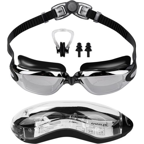 Anwxai-Lunettes De Natation,Anti-Buée,Protection Uv,Avec Bouchons D'oreilles,Pince-Nez Pour Hommes,Femmes,Adultes