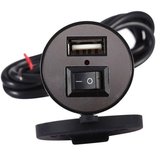 anwxai-Prise Port D'Alimentation Chargeur,Usb Prise Téléphone Portable Chargeur Electrique Avec Interrupteur Pour Moto Véhicule Douille D'Adaptateur De Puissance Imperméable 12V À 5V 1.5A