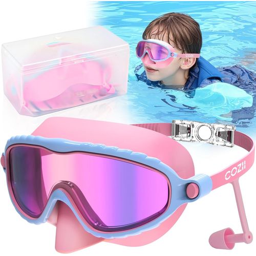 Anwxai-Lunettes De Plongée Pour Enfants,Garçons Et Filles,Avec Protège-Nez,Bouchons D'oreilles,Panorama À 180°,Anti-Fuite,Anti-Buée,Anti-Uv,Masque De Plongée,Pour Enfants De 4 À 13 Ans,Rose