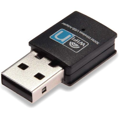 Adaptateur WiFi USB 300 Mbps, adaptateur de carte réseau LAN sans fil Dongle WiFi pour ordinateur portable de bureau Windows 10 8 7 XP MAC OS (Plug-and-Play pour Windows10)