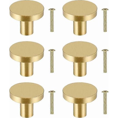 boutons de meubles ronds, boutons de tiroir en laiton massif, poignées de meubles d'armoire, poignées de porte d'armoire dorées, poignées de meubles dorées