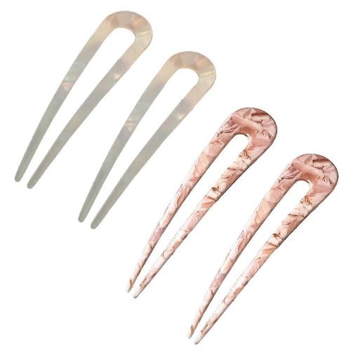 4 Pieces French U-Shaped Hairpin, U Shape Hair Clips U Sticks Pins For Women Girls Hairstyles