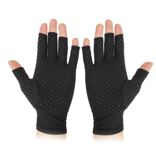 Pair Compression Arthritis Gloves Half Finger Bike Bicycle Gloves For Women Men