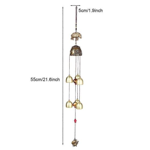 Ornement suspendu Bonne chance Feng Shui couleur cloches carillons éoliens Chine Home DecorElephant()