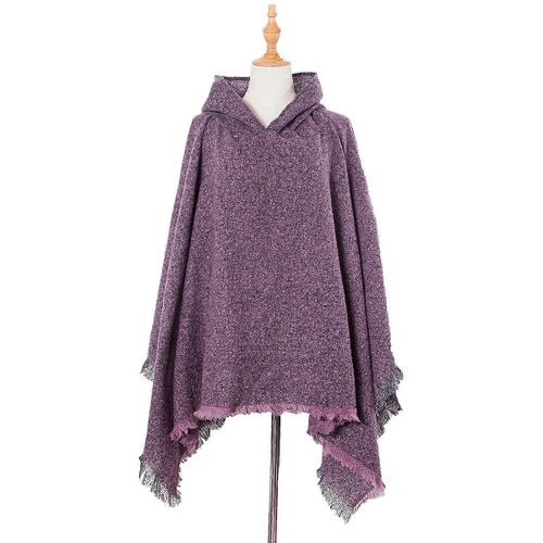 Women's Poncho Cape Shawl Stole Blanket Scarf With Fringes