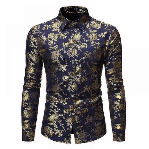 Chemise Bronzante Slim Fit Pour Homme ¿ Tenue De Soirée À Manches Longues Parfaite