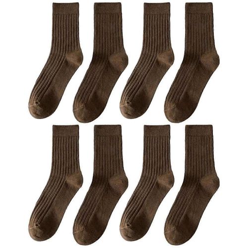 Men's Crew Socks - 4 Pack Lightweight Combed Cotton Blend Dress Socks - Breathable Socks For Men