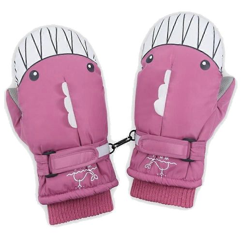 Mignon Motif Ski Gants Hiver 6-12 Ans Enfants Gants Chauds Vélo Extérieur Coupe-Vent