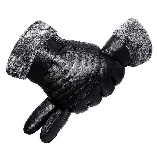 Gants D'hiver En Peau De Mouton Pour Hommes, Gants De Messagerie À Écran Tactile Chaud Avec Doublure En Cachemire