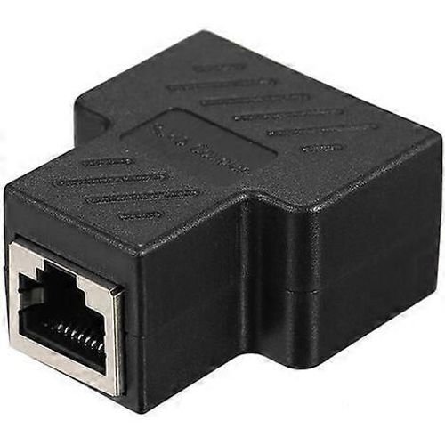 Adaptateur répartiteur RJ45, coupleur de câble Ethernet 1 à 2 pour connexion à double prise, compatible avec les câbles Cat5/Cat6/Cat7, paquet de 2