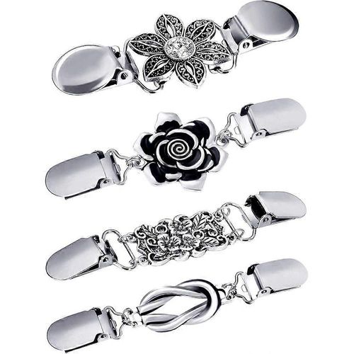 4 Broches Vintage Pour Pulls Ou Écharpes, Style Vintage, Cardigan, Col Et Chemise, Femme Et Fille, 4 Styles