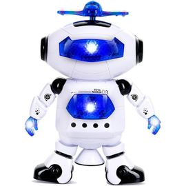 Robot dansant qui marche, rotation à 360°, lumières LED, musique, jouet interactif