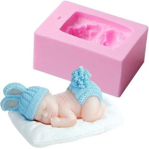 1pcs New Arrival Design 3d Bébé Silicone Moule Bébé Habillé Lapin Chocolat Fondant Gâteau Outils De Décoration