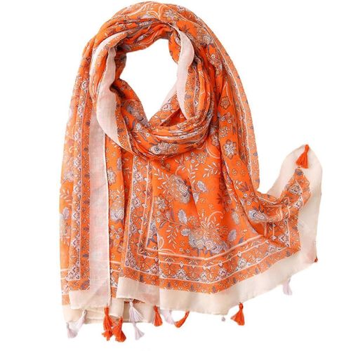 Boho Foulard Femme, Léger, Floral, Imprimé, Automne, Hiver, À La Mode