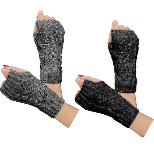 Paires D'hiver Chaud Bras Mitaines Demi-Doigt Gants Pour Dames Filles