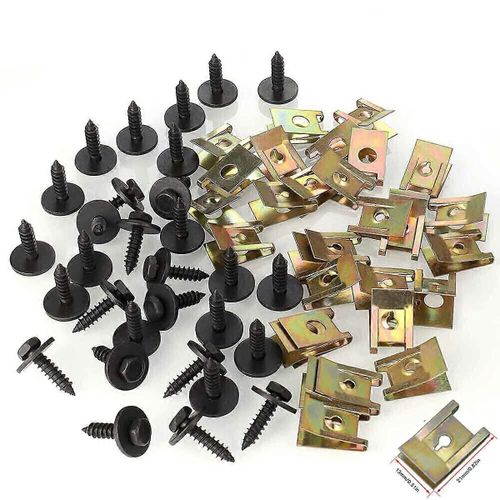 62x Pour Bmw U Écrou Boulons Hexagonaux Passage De Roue Protection Contre L'encastrement Clip De Soubassement