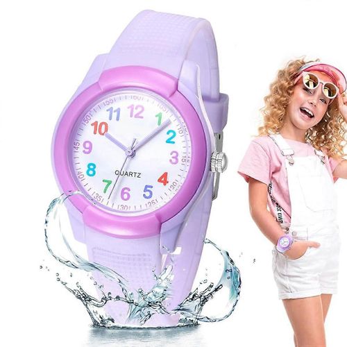 Montre Analogique Pour Enfants Pour Les Filles Garçons Montre De Poignet D'apprentissage Étanche Temps Facile À Lire Les Montres-Bracelets Pour Enfants
