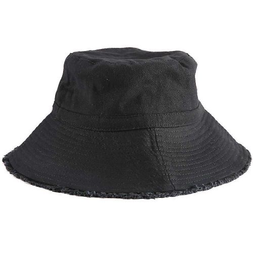 Hommes Femmes Plein Plein Air Bord Pêcheur Bucket Hat Mode Tassel Floppy Cap (Noir)