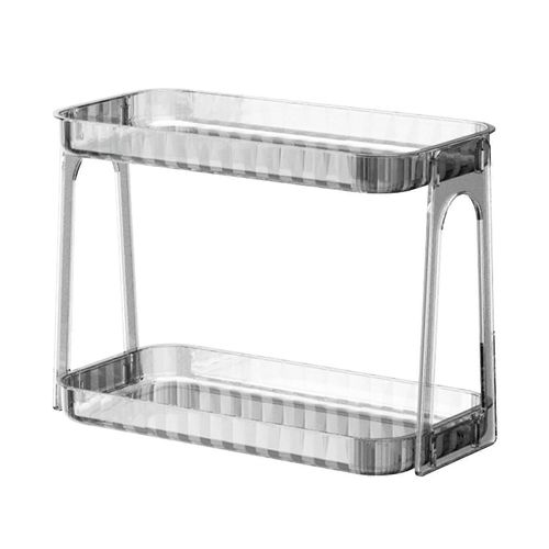 Étagère De Rangement De Maquillage Double Couche Transparent Amovible Moderne Comptoir Commode De Maquillage Couleur Transparente