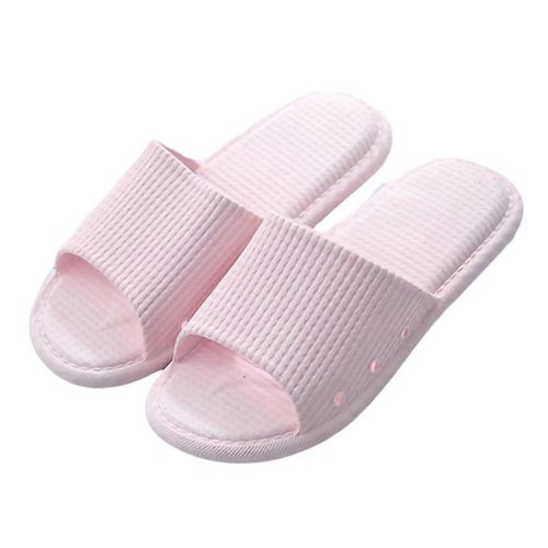 Pink 38¿39 Size(For 37¿38) Bathroom Slippers Unisex Slip Proof Shower Sandals Summer Indoor Soft Silent Slippers