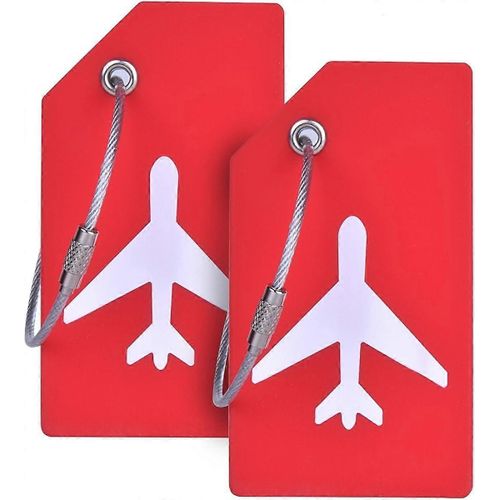 2 étiquettes de bagages en silicone avec carte d'identité nominative