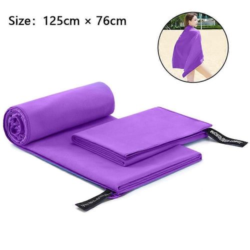 Serviettes En Microfibre, À Séchage Rapide Et Compactes, Parfaites Pour Le Sport, La Plage Ou Les Voyages (Violet, Serviette De Bain 76x152 Cm)