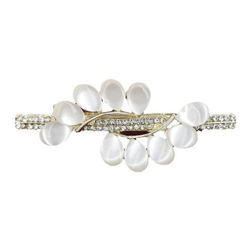Vintage Rhinestone Opal Hair Barrettes Elegant Crystal Ponytail Holder Fancy Flower Hair Pins For Long Hair Decorations