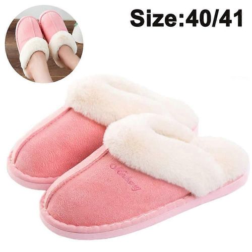 Pantoufle Pour Femmes Mousse À Mémoire De Forme Fluffy Soft Warm Slip Sur Pantoufles De Maison, Peluche Confortable Antidérapante Pour L'extérieur Intérieur