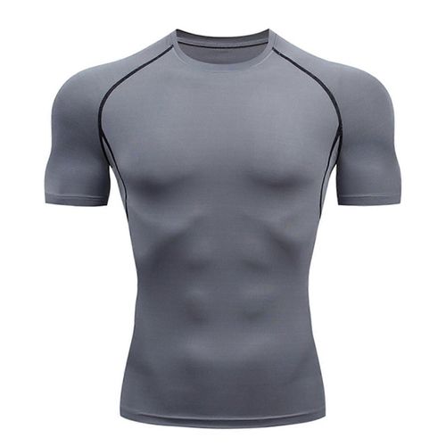 Hommes Cool Dry Chemises De Compression À Manches Courtes T-Shirts De Sport Tops Chemise D'entraînement Athlétique