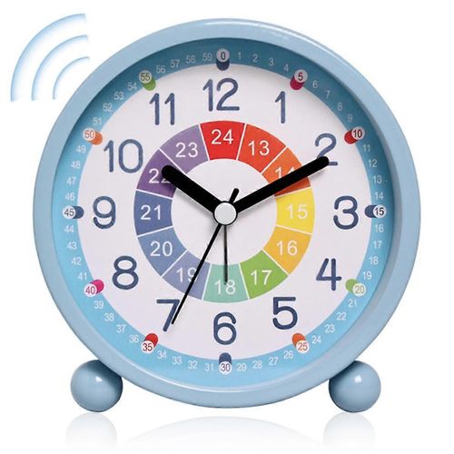 Réveil numérique sans tic-tac pour les enfants, horloge d'apprentissage silencieuse, conception analogique compacte pour garçons et filles