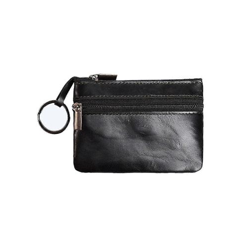 Pochette à monnaie en cuir véritable pour hommes, porte-monnaie plateau, portefeuille, porte-monnaie, porte-monnaie avec organisateur de clés