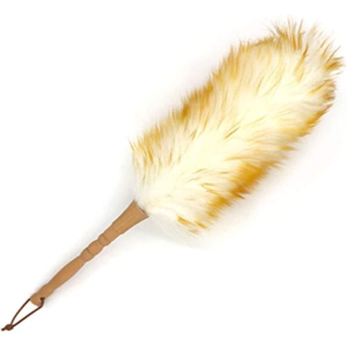 Plumeau Avec Manche En Bois, Purificateur De Nettoyant Pour Stores, Outil De Nettoyage De Brosse, Plumeaux En Laine D'agneau Pour Le Nettoyage Des Véhicules, Dépoussiérage Des Bureaux Et Des Tâches Ménagères