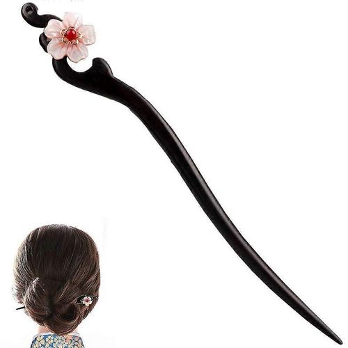 Bâton De Cheveux De Fille En Bois Accessoires De Cheveux Faits À La Main, Décoration De Fleurs En Épingles À Cheveux Rétro Chinoises