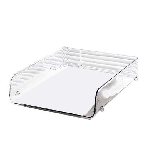 Boîte De Rangement En Papier A4 Empilable En Plastique Grande Ouverture Monocouche De Bureau Organisateur De Fichiers Pour Le Bureau