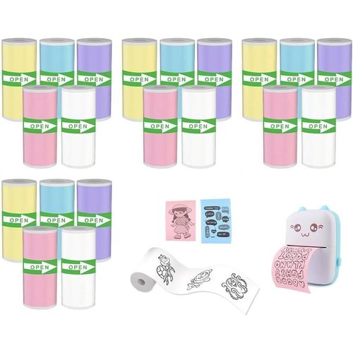 Chenquansarl-Rouleaux De Papier Thermique Autocollant, Papier Thermique Transparent, Rouleaux Papier Thermique, Appareil Photo Impression Papier, Pour Appareil Photo Mini Imprimante Mobile (57x25mm)