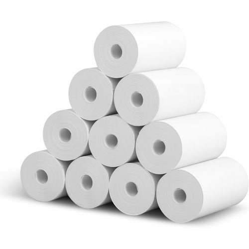 Chenquansarl-10 Rouleaux De Papier Thermique - Rouleau Papier Appareil Photo Enfant 5,7 X 3 Cm - Papier Thermique Pour Appareils Photo Instantanés - Facile À Remplacer (Blanc)