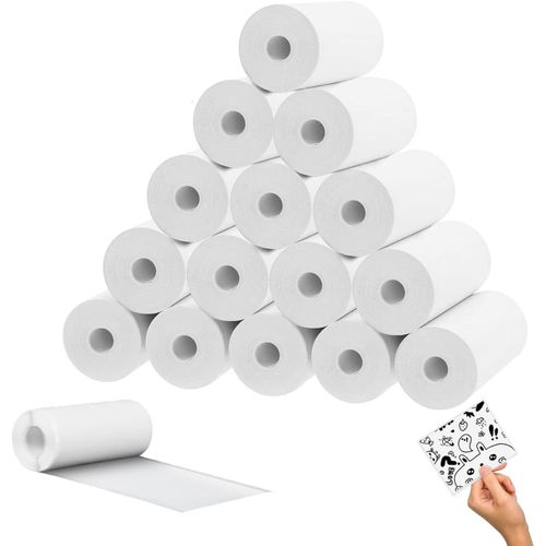 Chenquansarl-16 Rouleaux De Rouleau Appareil Photo Enfant De Papier Thermique Sans Encre Papier Imprimante Thermique Pour Mini Imprimante Impression Instantanée (57x 25mm Blanc)