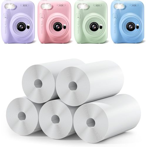 ChenQuanSarl-Lot De 5 Rouleaux De Papier D'Impression Pour Appareil Photo D'Enfant, Impression Instantanée, Papier Thermique, Recharge Pour Appareil Photo D'Enfant, Compatible Avec Appareil Photo