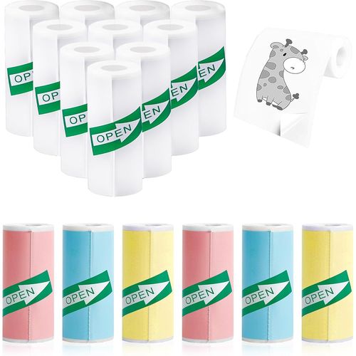 ChenQuanSarl-16 Rouleaux Appareil Photo Impression Papier 57 X 25Mm Rouleaux De Papier Thermique¿Papier Thermique Auto-Adhésif Pour Mini Imprimante Thermique Multicolore