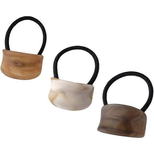 3 Pcs Acrylic Cuff Hair Ties Elastics Ponytail Holders Hair Bands Cordes Pour Femmes Filles Ovale