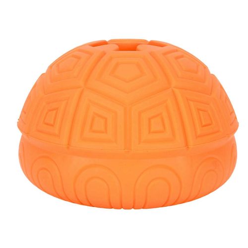 Pet Treat Boule Mâcher Dents Broyage Interactif Alimentation Lente En Caoutchouc Écaille De Tortue Jouet De Distribution De Nourriture Pour Chien (Petit)Orange