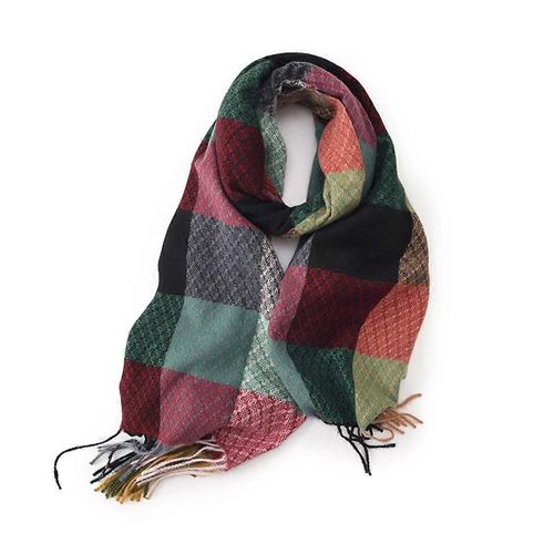 Scarf Women,Checkered Oversized Faux Plush Scarf For Autumn Winter