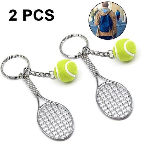 2 Pcs Mini Métal Sports Porte-Clés Mignon Rotatif Football Porte-Clés Basket-Ball Porte-Clés Balle De Tennis Porte-Clés Cadeaux Parfaits