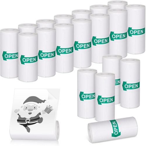 ChenQuanSarl-20 Rouleaux Mini Autocollant Pour Imprimante Thermique, Rouleau De Papier Autocollant 57 X 25Mm, Papier Photo Thermiquepour La Plupart Des Appareils Photo Instantanés Pour Enfants