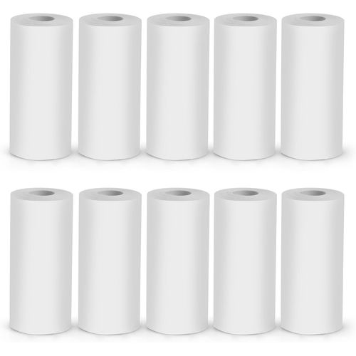 Chenquansarl-10 Rouleaux De Papier Pour Imprimante Thermique Recharge De Papier D'impression Papier D'impression Blanc Pour Imprimante Thermique Portable Papier D'imprimante Pour Imprimante Photo (55