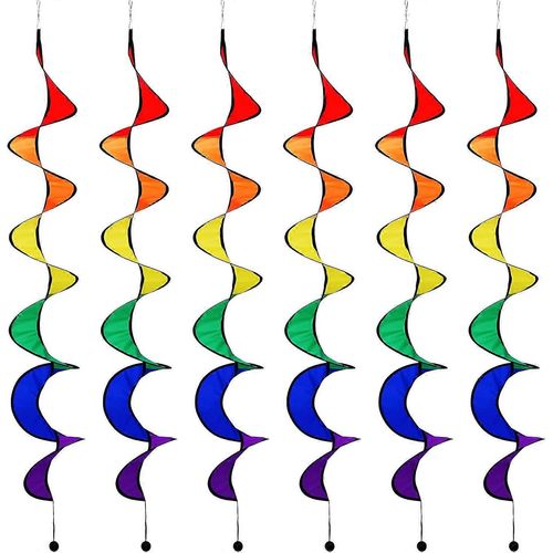 Pieces 57 Inch Rainbow Curlie Spinner Rainbow Foldable Wind Spinner Colorful Hanging Rainbow Wind Twister for Outdoor Indoor Decoration